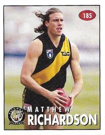 1996 Select AFL Stickers #185 Matthew Richardson Front